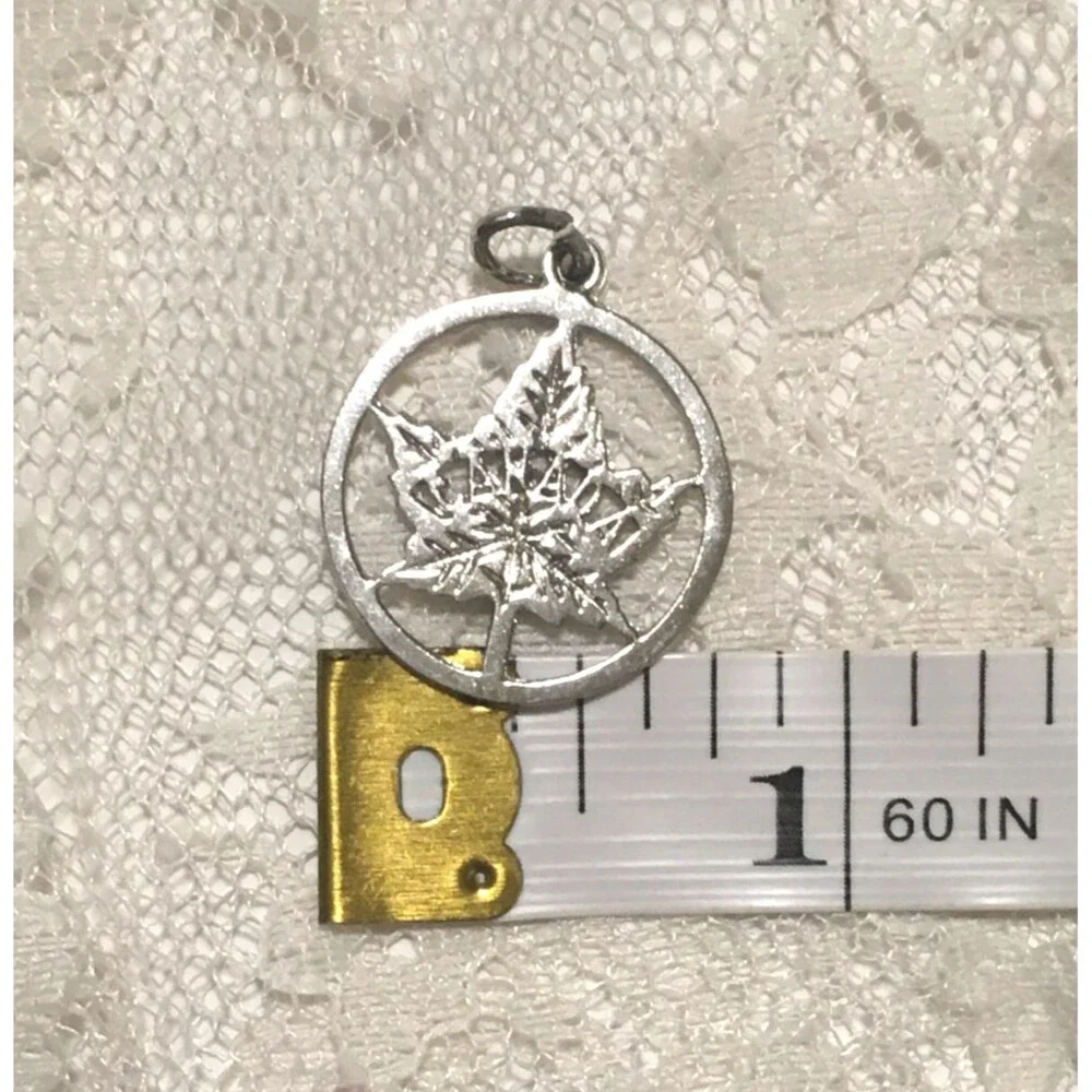 Vintage Sterling Silver Canada Charm Maple Leaf marked Sterling